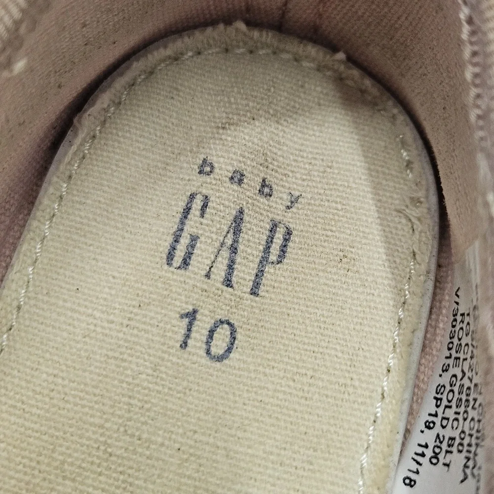 Gap Ballet Flats Girls Size‎ 10 Rose Gold Glitter Bow Elastic Strap Dressy Shoes